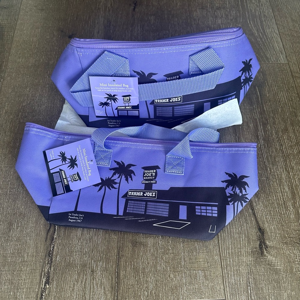 NWT Trader Joe's Purple Mini Insulated Bags
